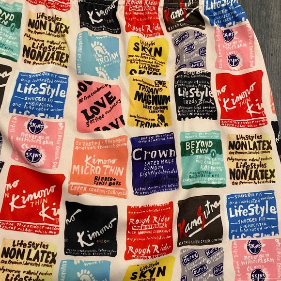 Wacky Wacko Condom Wrapper Print Mini Skirt Size L - Picture 2 of 6